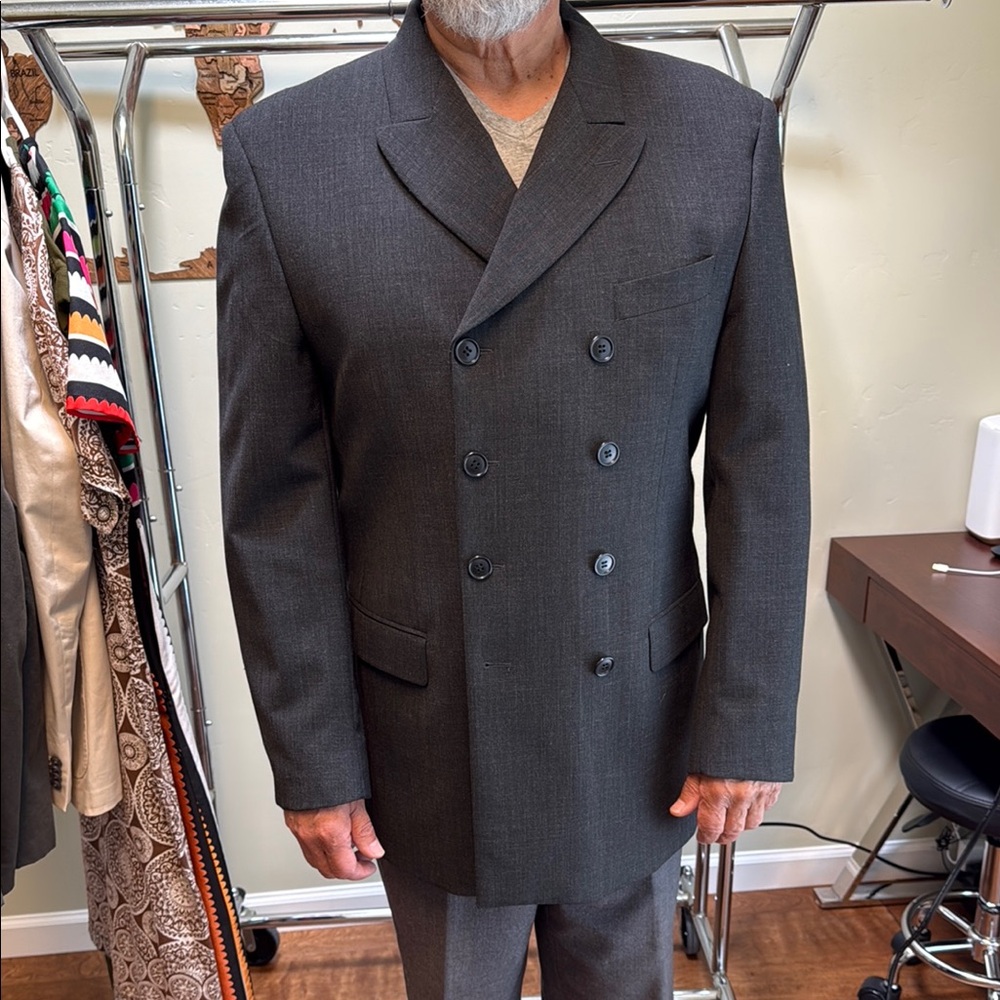 BCBGMaxAzria Charcoal Double-Breasted Blazer